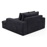 Divano Fisso 2 Posti Nero Cuscini Sfoderabili Braccioli 162x167x86h cm, Posti a Sedere 2 - Comazzo
