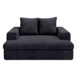 Divano Fisso 2 Posti Nero Cuscini Sfoderabili Braccioli 162x167x86h cm, Posti a Sedere 2 - Comazzo