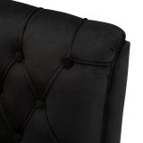Divano Fisso 2 Posti Nero oro Effetto Velluto Trapuntato Braccioli 130x83x91h cm, Cuscini Inclusi - Diskit