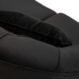 Divano Fisso 2 Posti Nero oro Effetto Velluto Trapuntato Braccioli 130x83x91h cm, Cuscini Inclusi - Diskit