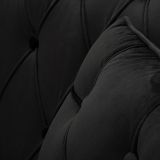 Divano Fisso 2 Posti Nero oro Effetto Velluto Trapuntato Braccioli 130x83x91h cm, Cuscini Inclusi - Diskit