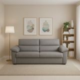 Divano fisso 2 posti Pisogne, 185x95 h100 cm, Grigio
