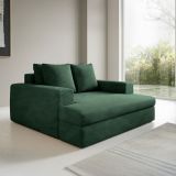Divano Fisso 2 Posti Verde Cuscini Sfoderabili Braccioli 162x167x86h cm, Posti a Sedere 2 - Comazzo
