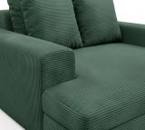 Divano Fisso 2 Posti Verde Cuscini Sfoderabili Braccioli 162x167x86h cm, Posti a Sedere 2 - Comazzo