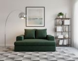 Divano Fisso 2 Posti Verde Cuscini Sfoderabili Braccioli 162x167x86h cm, Posti a Sedere 2 - Comazzo