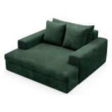 Divano Fisso 2 Posti Verde Cuscini Sfoderabili Braccioli 162x167x86h cm, Posti a Sedere 2 - Comazzo
