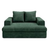 Divano Fisso 2 Posti Verde Cuscini Sfoderabili Braccioli 162x167x86h cm, Posti a Sedere 2 - Comazzo