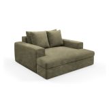 Divano Fisso 2 Posti Verde Oliva Cuscini Sfoderabili Braccioli 162x167x86h cm, Posti a Sedere 2 - Comazzo