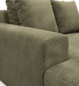 Divano Fisso 2 Posti Verde Oliva Cuscini Sfoderabili Braccioli 162x167x86h cm, Posti a Sedere 2 - Comazzo