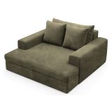 Divano Fisso 2 Posti Verde Oliva Cuscini Sfoderabili Braccioli 162x167x86h cm, Posti a Sedere 2 - Comazzo