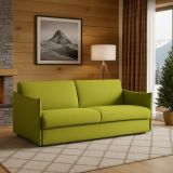 Divano Fisso 2 Posti Verde Sfoderabile Idrorepellente 160x95x90h cm, Lavabile Made in Italy - Monleale