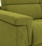 Divano Fisso 2 Posti Verde Sfoderabile Idrorepellente 185x95x100h cm, Lavabile Made in Italy - Lapio