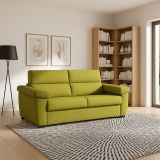 Divano Fisso 2 Posti Verde Sfoderabile Idrorepellente 185x95x100h cm, Lavabile Made in Italy - Pisogne
