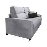 Divano Fisso 3 Posti Grigio Sfoderabile Lavabile 220x95 cm, Braccioli Made in Italy - Ozegna