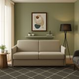 Divano Fisso 3 Posti Grigio Tortora Sfoderabile Lavabile 200x95 cm, Braccioli Made in Italy - Severo