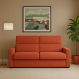 Divano fisso 3 posti Ozegna, 220x95 h100 cm, Arancione