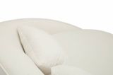 Divano fisso 3 posti Pace, Sofà dritto, Divanetto per salotto, Poltrona matrimoniale con contenitore, 185x84 h68 cm, Crema e Oro