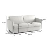 Divano fisso 3 posti Severo, 200x95 h90 cm, Grigio chiaro