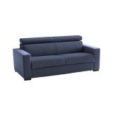 Divano fisso Alexandra, Divano a 2 posti, 100% Made in Italy, Sofà Soggiorno, in tessuto imbottito, con poggiatesta regolabili e Braccioli slim, Cm 160x95h85, Blu