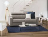 Divano fisso Alexandra, Divano a 2 posti, 100% Made in Italy, Sofà Soggiorno, in tessuto imbottito, con poggiatesta regolabili e Braccioli slim, Cm 180x95h85, Tortora
