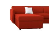 Divano Fisso con Penisola Arancione Sfoderabile Reversibile 260x160 cm, Idrorepellente Multiposizione Made in Italy - Posina