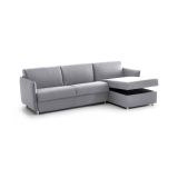 Divano Fisso con Penisola Grigio Sfoderabile Reversibile 260x160 cm, Idrorepellente Multiposizione Made in Italy - Posina