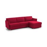 Divano fisso con penisola Posina, 260x160 h90 cm, Rosso
