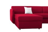 Divano fisso con penisola Posina, 260x160 h90 cm, Rosso