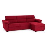 Divano Fisso con Penisola Rosso Sfoderabile Reversibile 285x160 cm, Idrorepellente Multiposizione Made in Italy - Ceto