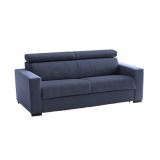 Divano fisso Micaela, Divano a 2 posti Large, 100% Made in Italy, Sofà Soggiorno, in tessuto imbottito, con poggiatesta regolabili e Braccioli slim, Cm 180x95h85, Blu