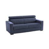 Divano fisso Monica, Divano a 2 posti Large, 100% Made in Italy, Sofà Soggiorno, in tessuto imbottito, con poggiatesta regolabili e Braccioli standard, Cm 200x95h85, Blu