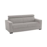 Divano fisso Monica, Divano a 2 posti Large, 100% Made in Italy, Sofà Soggiorno, in tessuto imbottito, con poggiatesta regolabili e Braccioli standard, Cm 200x95h85, Grigio
