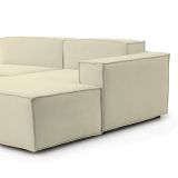 Divano fisso Patrizia, Divano componibile a 2 posti con penisola destra, 100% Made in Italy, Sofà moderno in tessuto, Cm 220x170h70, Beige