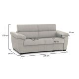 Divano idrorepellente beige 225x95x100h cm - Giffone