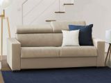 Divano in legno e ferro rivestito in tessuto beige 180x95x85h cm - Kiev