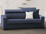 Divano in legno e ferro rivestito in tessuto blu 180x95x85h cm - Kiev