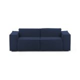 Divano in legno e ferro rivestito in tessuto blu 220x95x70h cm - Lepidolite