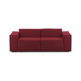 Divano in legno e ferro rivestito in tessuto rosso 220x95x70h cm - Lepidolite
