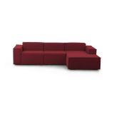 Divano in legno e ferro rivestito in tessuto rosso 300x170x70h cm - Ananas