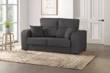 Divano in legno e metallo rivestito in tessuto antracite 160x80x95h cm - Asazi