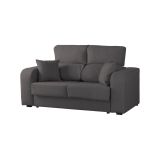 Divano in legno e metallo rivestito in tessuto antracite 160x80x95h cm - Asazi