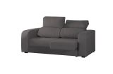 Divano in legno e metallo rivestito in tessuto antracite 160x80x95h cm - Asazi