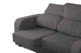 Divano in legno e metallo rivestito in tessuto antracite 160x80x95h cm - Asazi
