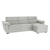 Divano in legno massello rivestito in tessuto grigio chiaro 285x160x100h cm - Ceto