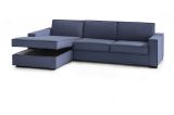 Divano in metallo rivestito in tessuto blu 260x95x90h cm - Sodalite