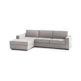 Divano in metallo rivestito in tessuto grigio 280x95x90h cm - Anila