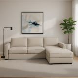 Divano in metallo rivestito in tessuto tortora 260x95x90h cm - Assobasso