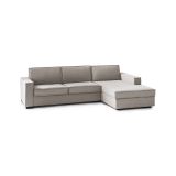 Divano in metallo rivestito in tessuto tortora 260x95x90h cm - Assobasso