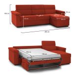 Divano letto 2 piazze arancione 285x160cm - Ganzaria