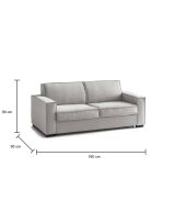 Divano letto 2 piazze grigio 160x95cm - Alk